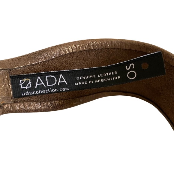 ADA Collection Wrap Leather Belt Truffle Shimmer One Size - Picture 3 of 4
